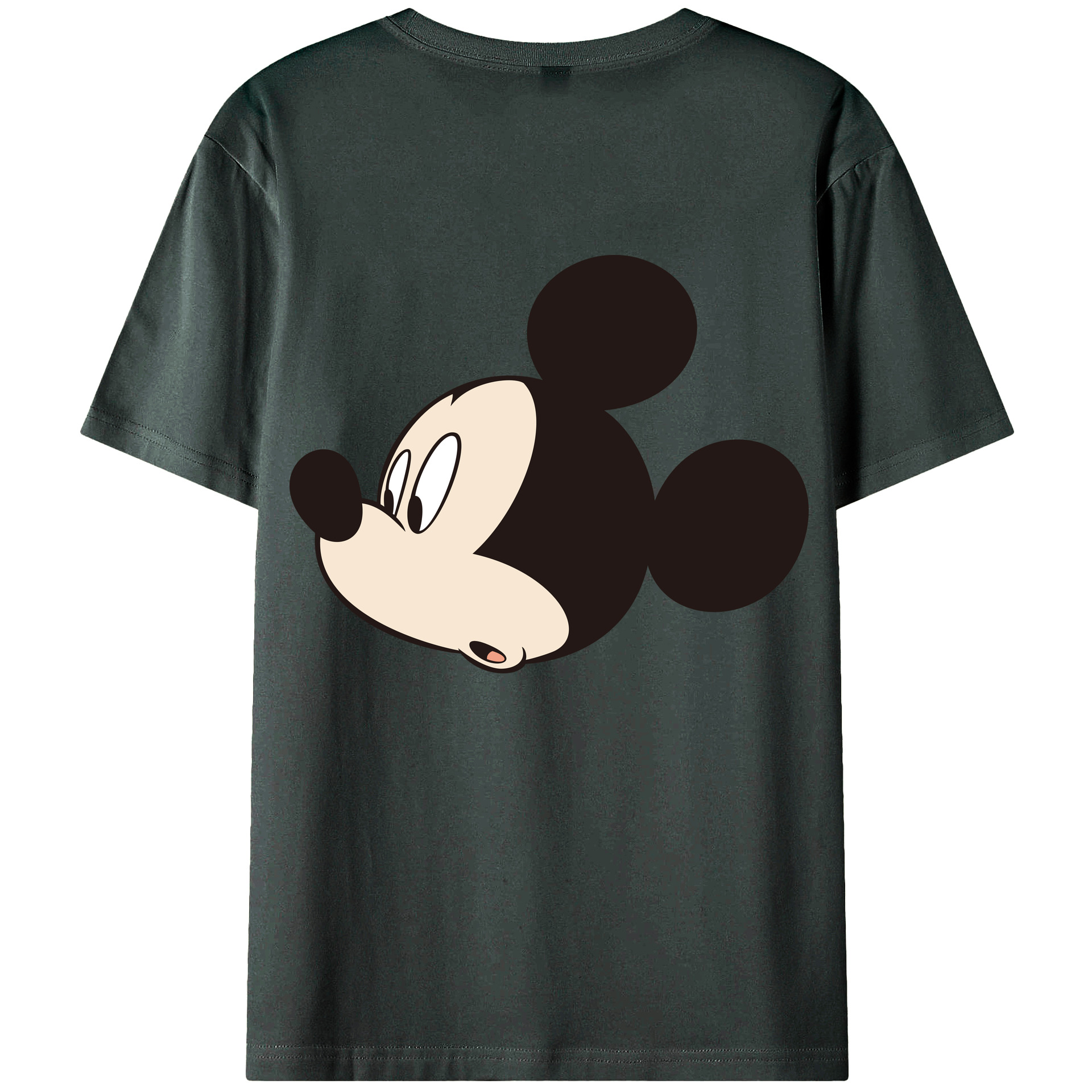 ミッキーマウス Mickey Mouse 綿100％ メンズ半袖Tシャツ（バックプリント） 通気性